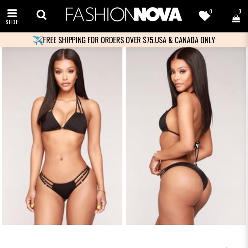 2 for $30 - NWT Fashion Nova Strappy Black Bikini